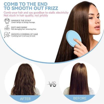 2P Mini Hair Brush,Brush Squirt Detangling Brush,Mini Detangler Brush, No Tangle Ultra-Soft IntelliFlex Bristles,with Ease Knots Without Tears or Breakage (Bright flour)