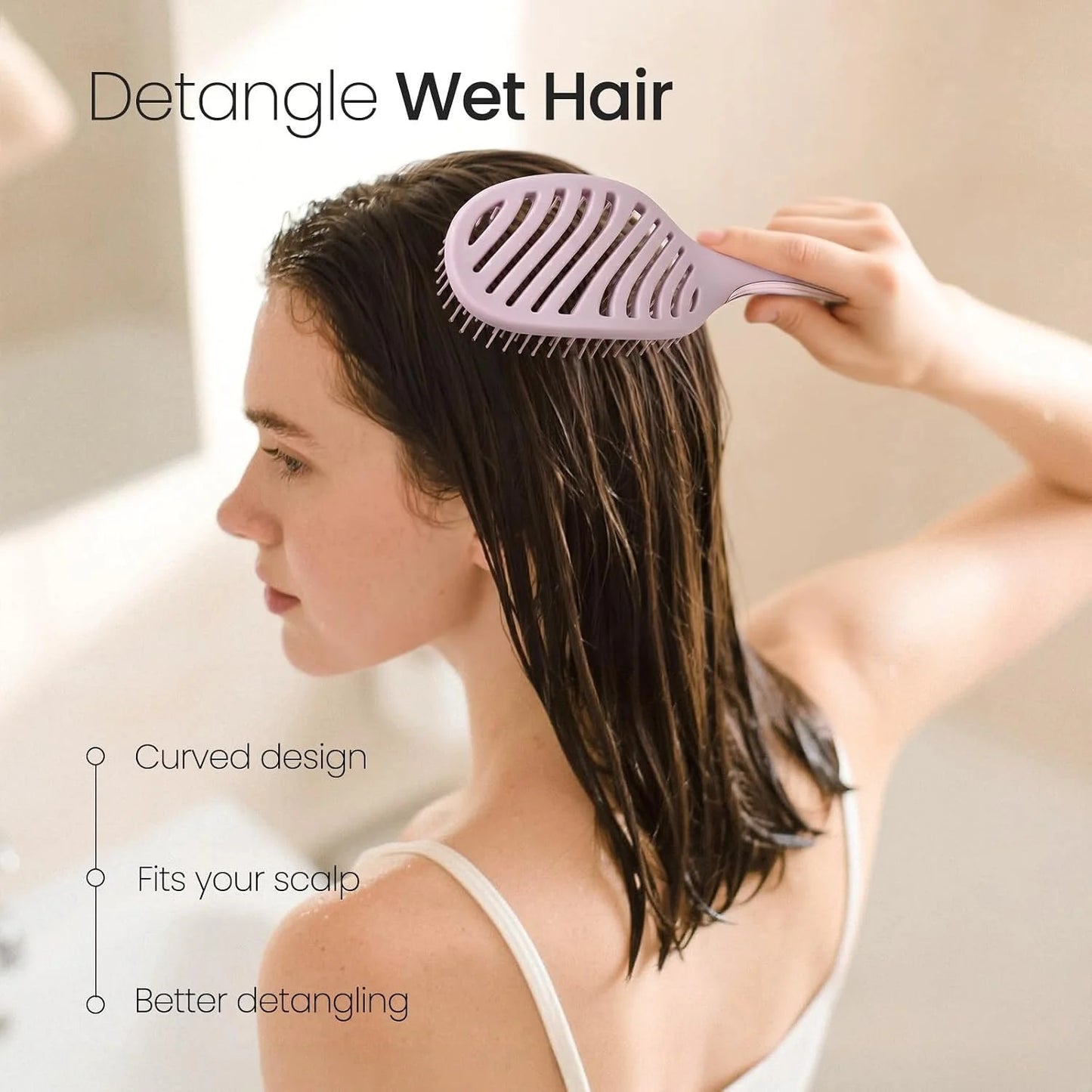 AIMIKE Vented Hair Brush for Fine Thin Hair, Gentle Detangler for Women