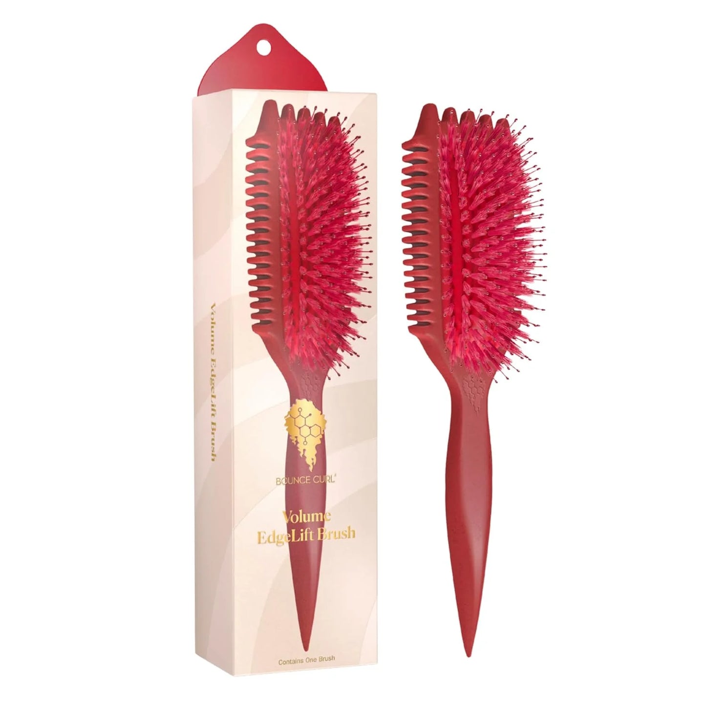 Bounce Curl Volume EdgeLift Brush, 5-In-1 Styling Tool Defined Curls Purple
