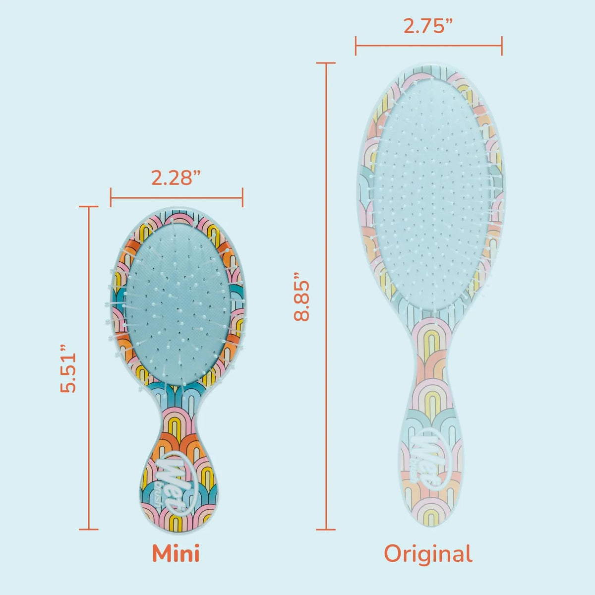 Wet Brush Mini Detangler Travel Hair Brush, Rainbow, All Hair Types