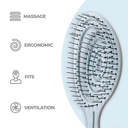 Ninabella Detangler Brush - No Tangle Hair Brush for Women, Fine, Thick and Long Hair - Hairbrush for Wet and Dry Hair, Gentle on the Scalp - Elegant Black