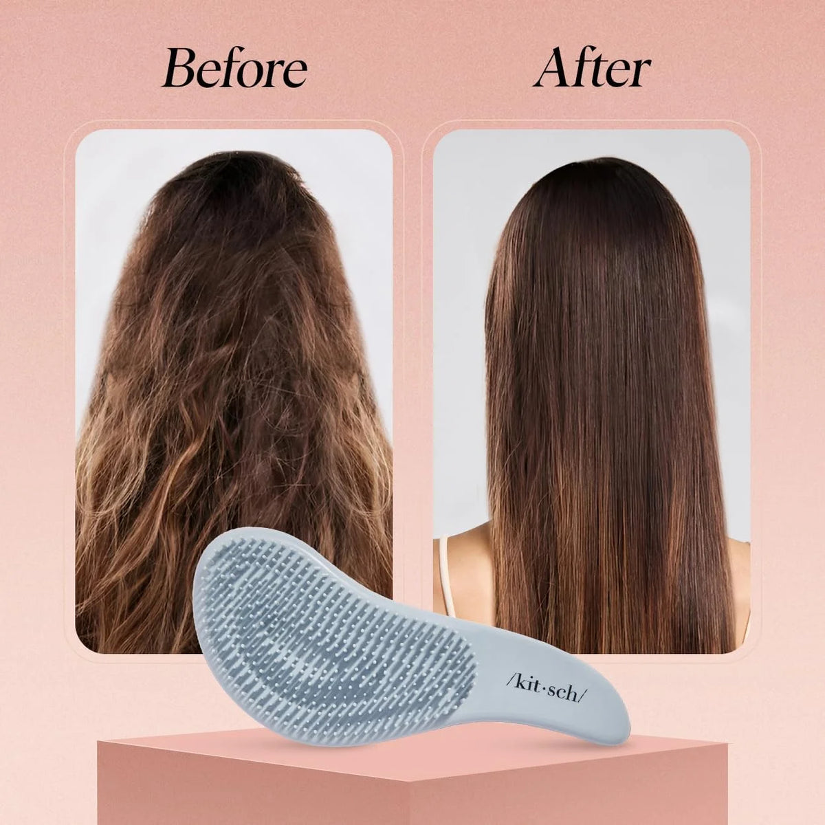Kitsch Detangle Brush – Gentle Curly Hair Brush All Hair Types - Black
