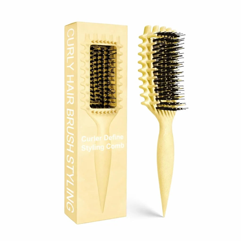 Curly Hair Brush Candybrush Curl Defining Brush for Detangling Shaping and Defining Curls for Women, Men, Wet & Dry Hair (Green Pink)