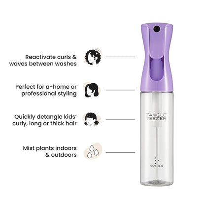 TANGLE TEEZER Fine Mist Spray Bottle, Refillable, 10.1 oz, Black