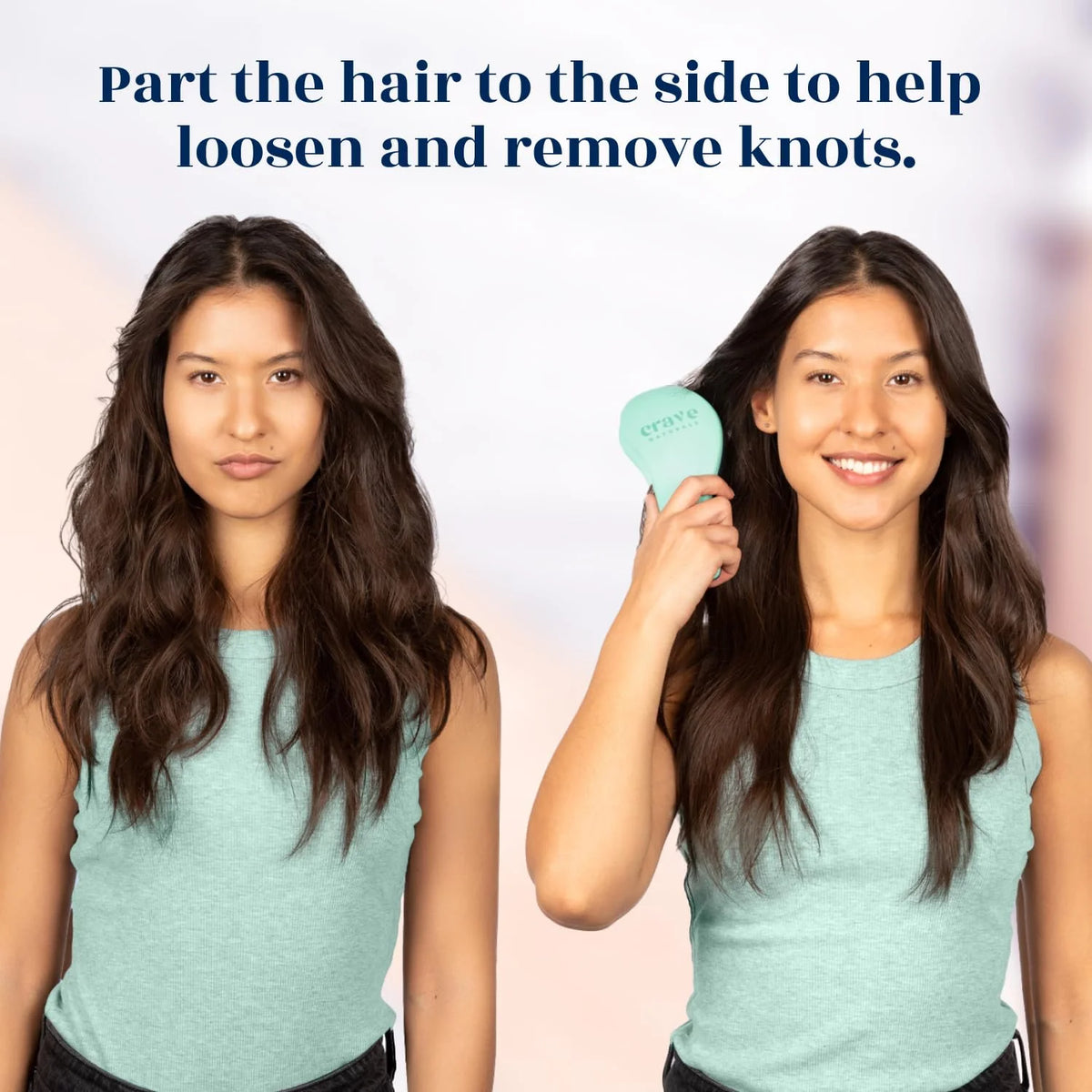 Crave Naturals Glide Thru Hair Brush - Detangler Brush for Curly, Straight, Wet or Dry Hair - Gentle Detangling Brushes for Adults, Kids, Toddlers - Hair Accessories for Women, 7.5x3" - Pink