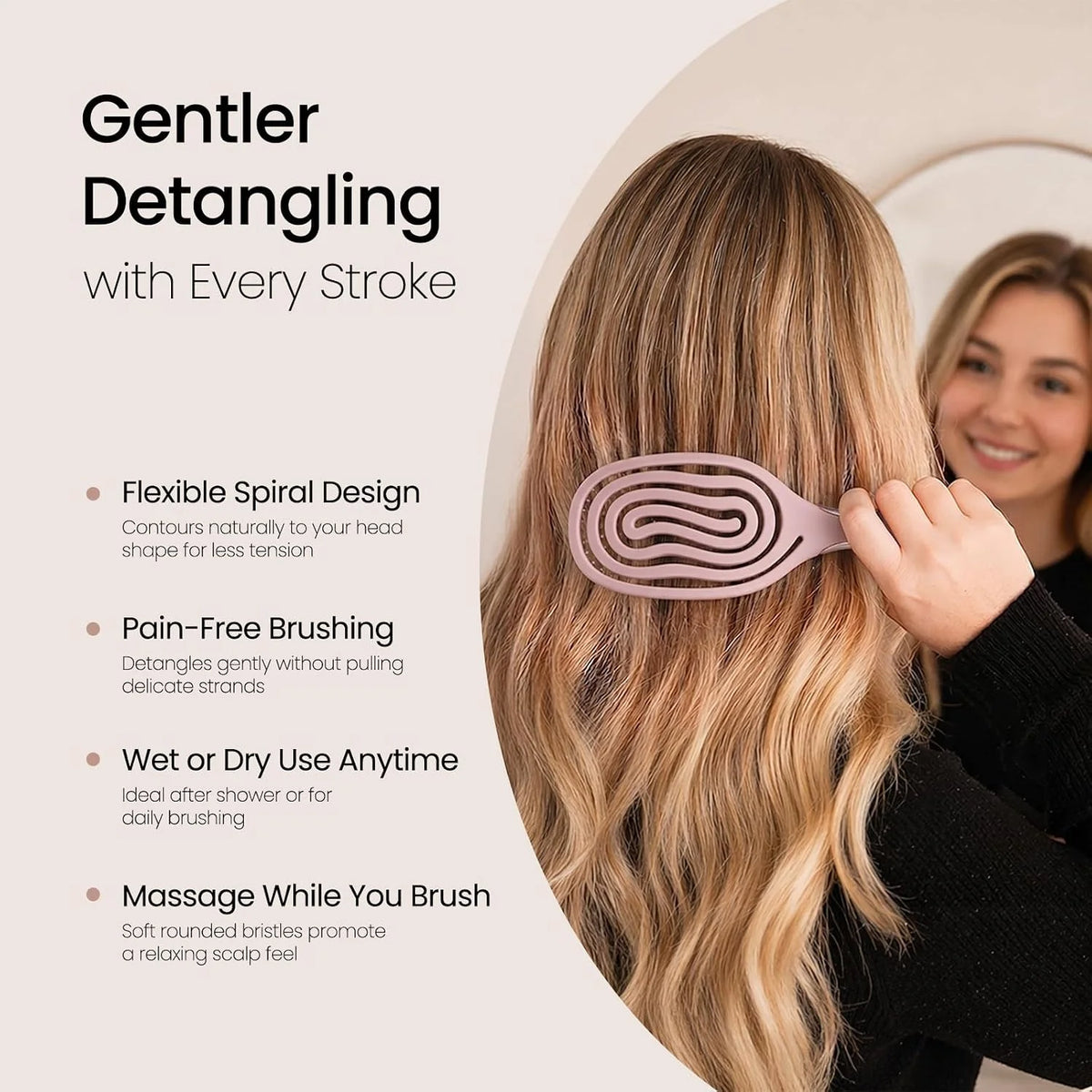AIMIKE Vented Hair Brush for Fine Thin Hair, Gentle Detangler for Women