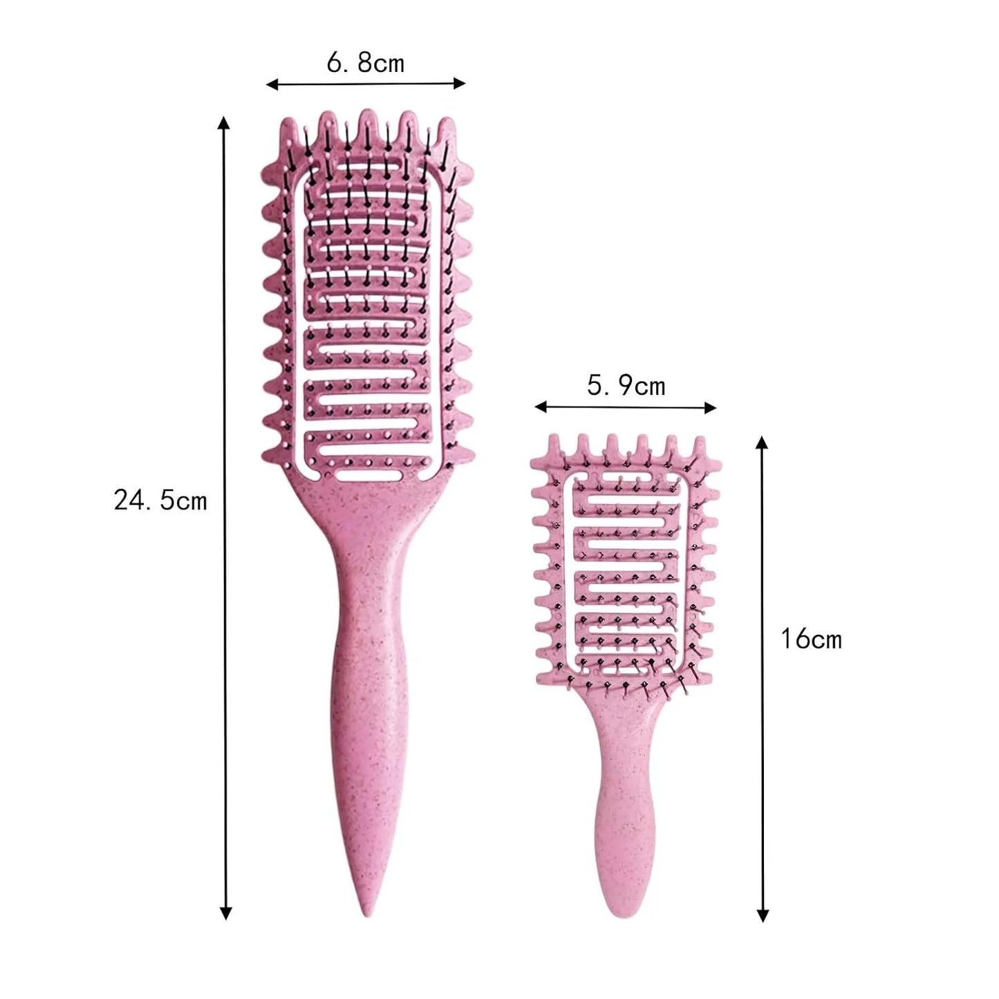 Curl Defining Brush for Curly Hair, Vented Detangling Hair Brush for Wet and Dry Styling, Curved Brush for Shaping and Smoothing Curl Clumps, Lightweight Hair Brush (2Pcs Black)