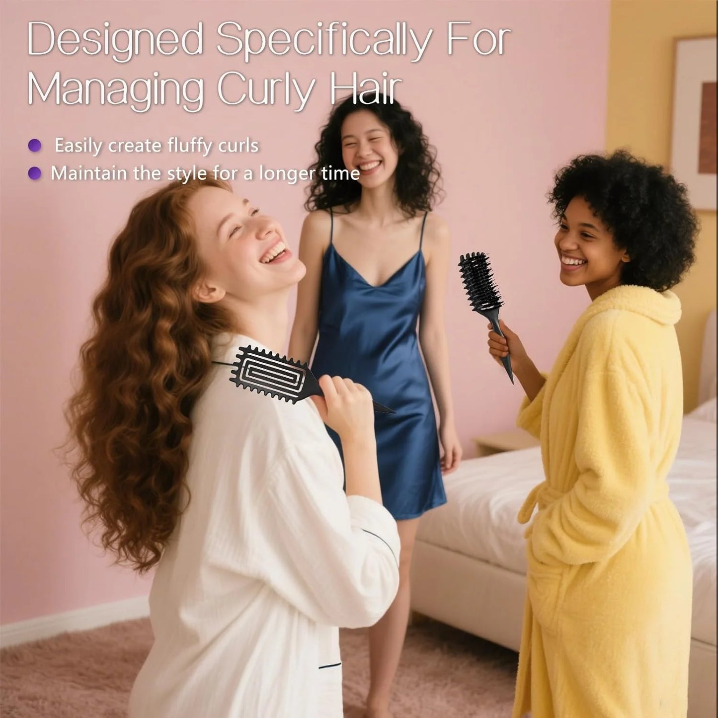 Curly Hair Brush, Cat Ear Curl Brush for Men & Women