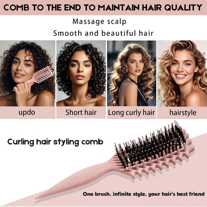 Curly Hair Brush Candybrush Curl Defining Brush for Detangling Shaping and Defining Curls for Women, Men, Wet & Dry Hair (Green Pink)