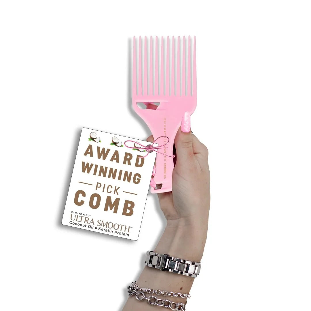 Cricket Ultra Smooth Coconut Conditioning Comb – Infused with Coconut Oil & Keratin for Frizz-Free Shine and Hydration, Ideal for Mid-Length, Thick, and Textured Hair