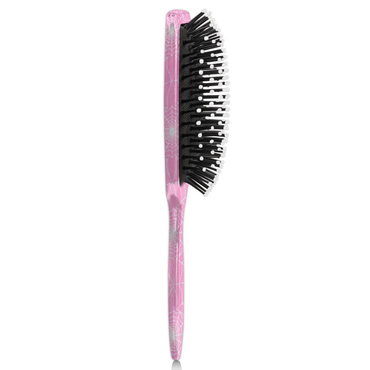 Personalized-Kids-Hair-Brush for Boy Girls Custom Gift Detangler Brush Soft Bristle Hair Brushes Travel Hair Brush for All Hair Types Christmas Hallowmas Spider Web Sliver Dot