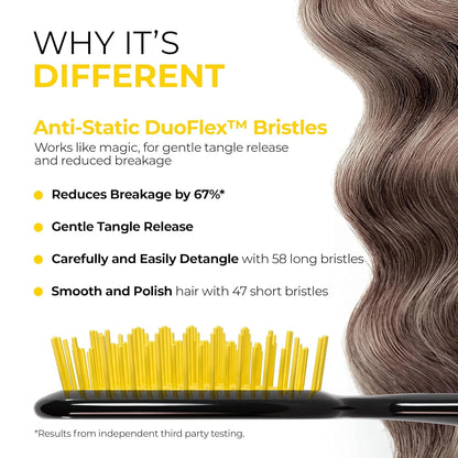 FHI Heat UNbrush Detangling Brush for Pain-Free Brushing on All Wet or Dry Hair Types — Durable DuoFlex Anti-Static Bristles, Lightweight Handle, Vented Hair Brush