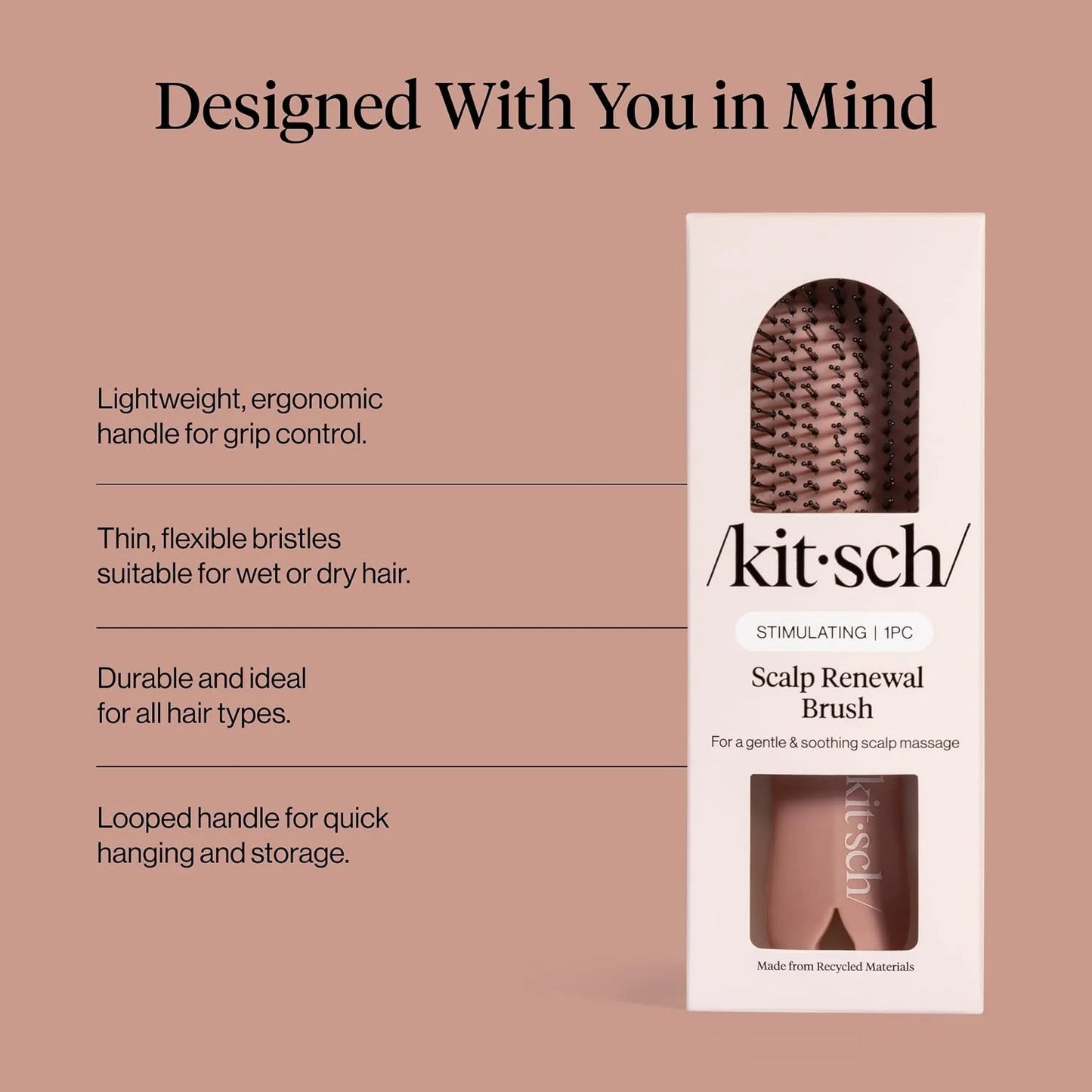 Kitsch Scalp Renewal Brush - Hairbrush Scalp Massager - Soft Violet