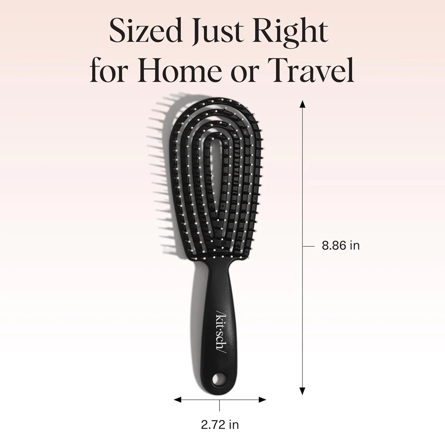 Kitsch Flexi Flow Detangler Brush, Hair Brushes For Women - Black