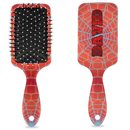 Personalized-Kids-Hair-Brush for Boy Girls Custom Gift Detangler Brush Soft Bristle Hair Brushes Travel Hair Brush for All Hair Types Christmas Hallowmas Spider Web Sliver Dot