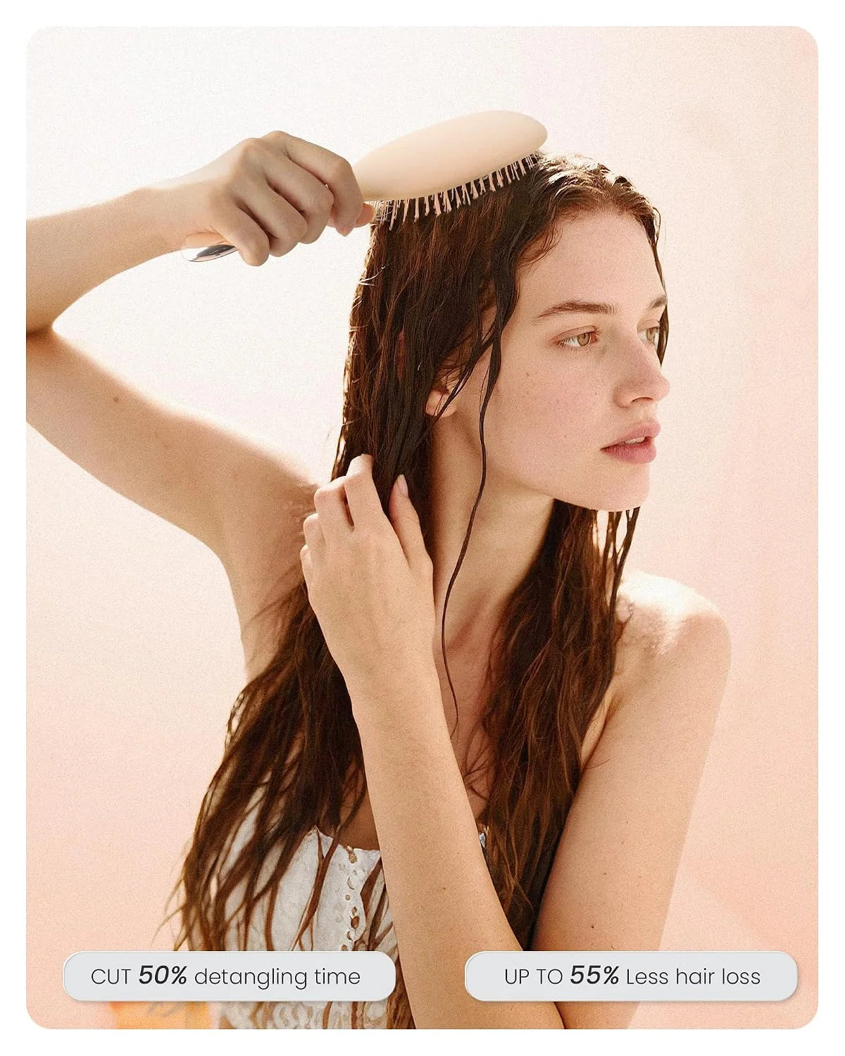 AIMIKE Paddle Hairbrush for Women & Kids Fine Hair, Wet & Dry