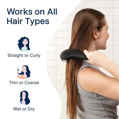 Crave Naturals Glide Thru Hair Brush - Detangler Brush for Curly, Straight, Wet or Dry Hair - Gentle Detangling Brushes for Adults, Kids, Toddlers - Hair Accessories for Women, 7.5x3" - Pink