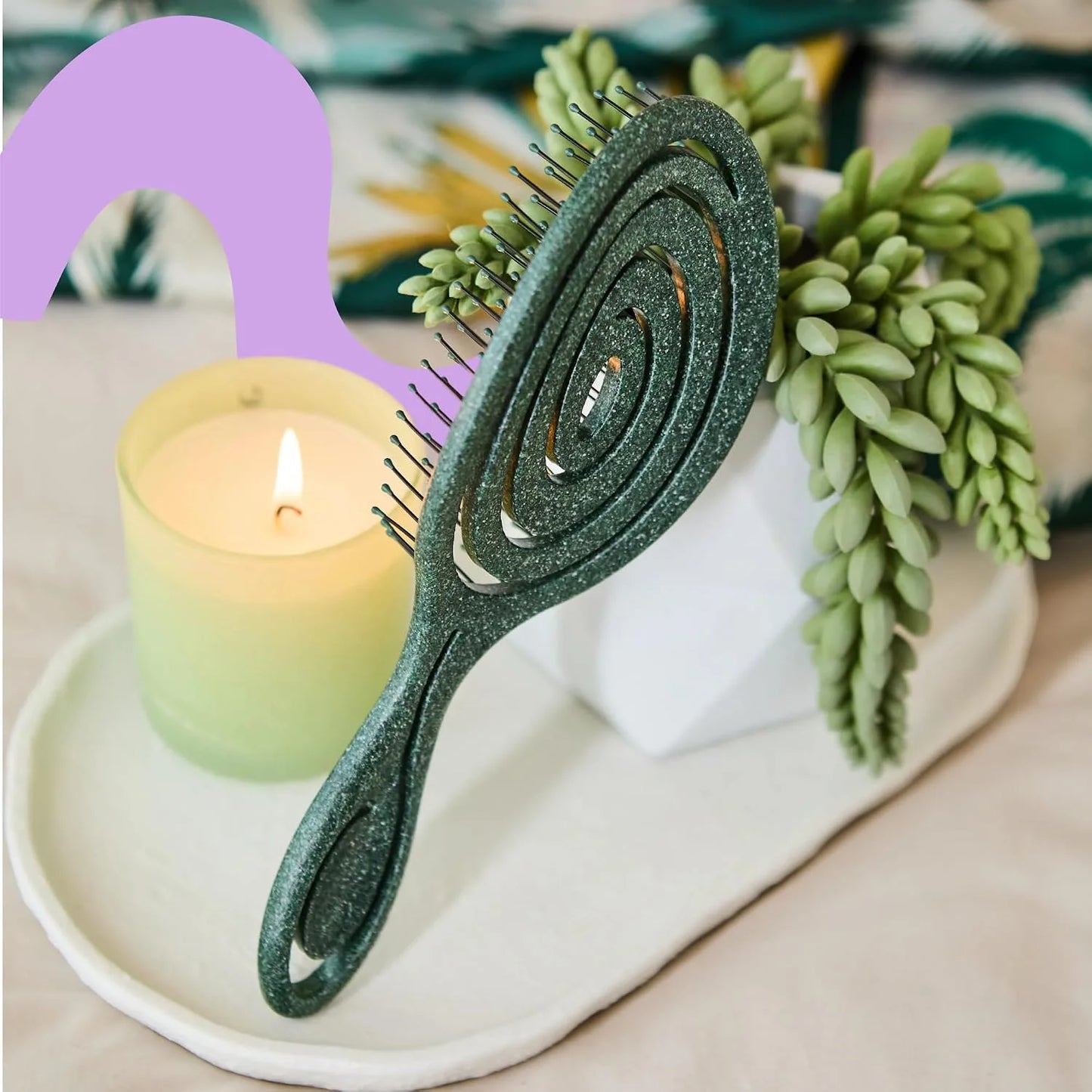 Ninabella Detangler Brush - No Tangle Hair Brush for Women, Fine, Thick and Long Hair - Hairbrush for Wet and Dry Hair, Gentle on the Scalp - Elegant Black