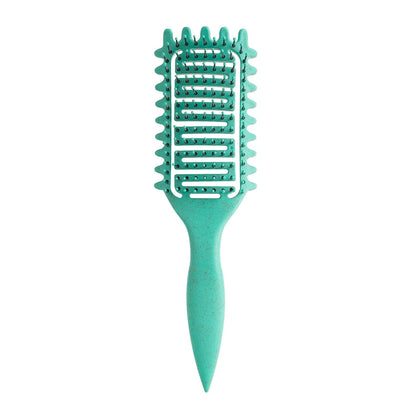 Curl Defining Brush for Curly Hair, Vented Detangling Hair Brush for Wet and Dry Styling, Curved Brush for Shaping and Smoothing Curl Clumps, Lightweight Hair Brush (2Pcs Black)