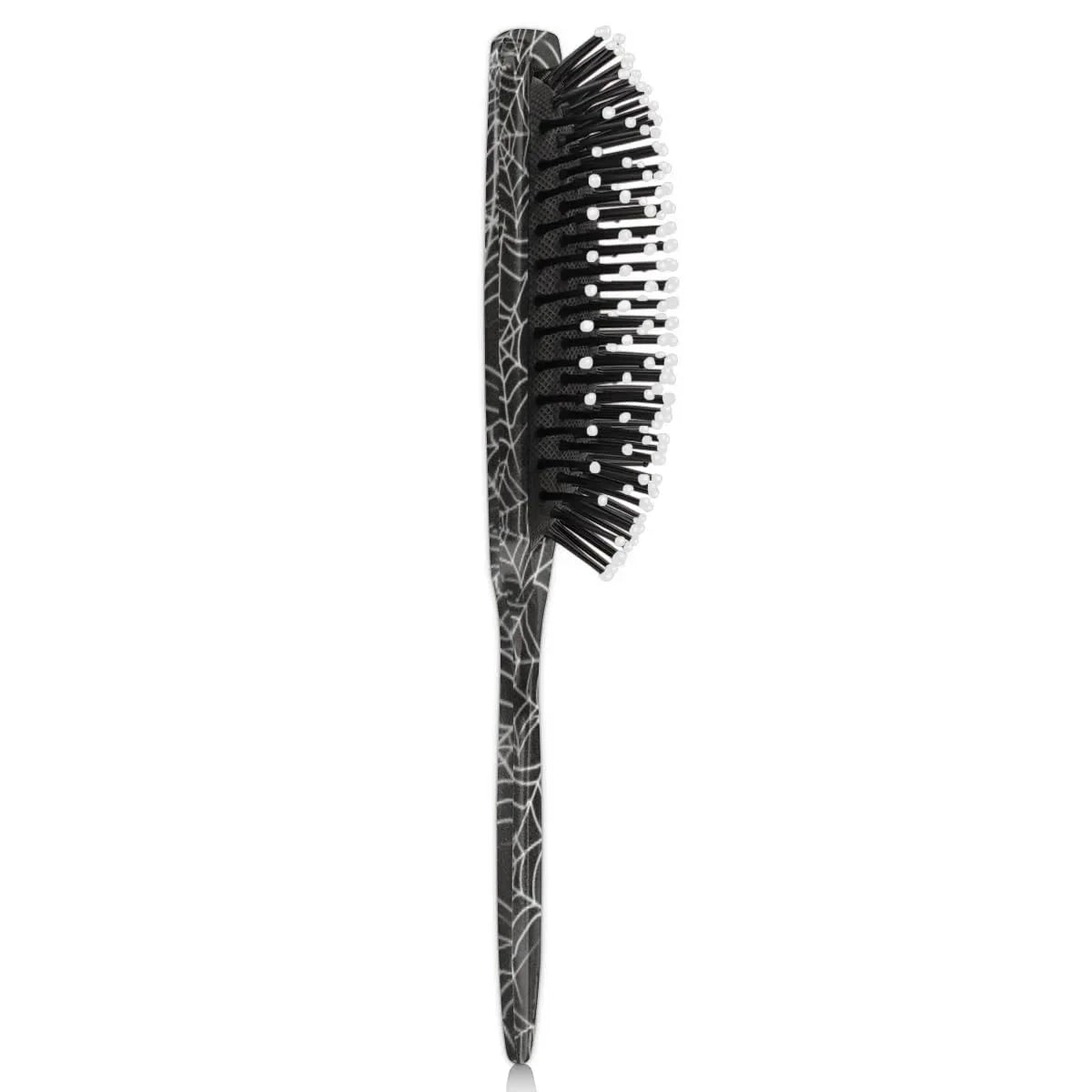 Personalized-Kids-Hair-Brush for Boy Girls Custom Gift Detangler Brush Soft Bristle Hair Brushes Travel Hair Brush for All Hair Types Christmas Hallowmas Spider Web Sliver Dot