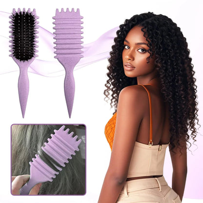 Candy Brush,Curly Hair Brush,Curl Defining Brush,Shaping and Defining Curls for Women Hair Brush for Combing and Shaping,Reduce Pulling and Curl Separation For Defined Curls(Purple)