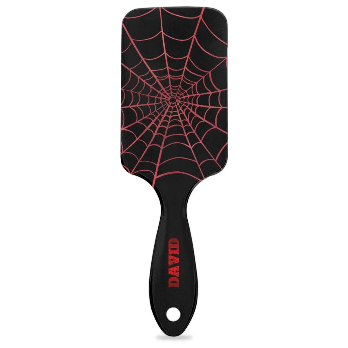 Personalized-Kids-Hair-Brush for Boy Girls Custom Gift Detangler Brush Soft Bristle Hair Brushes Travel Hair Brush for All Hair Types Christmas Hallowmas Spider Web Sliver Dot