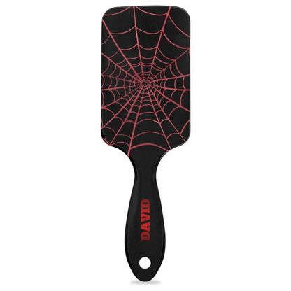 Personalized-Kids-Hair-Brush for Boy Girls Custom Gift Detangler Brush Soft Bristle Hair Brushes Travel Hair Brush for All Hair Types Christmas Hallowmas Spider Web Sliver Dot