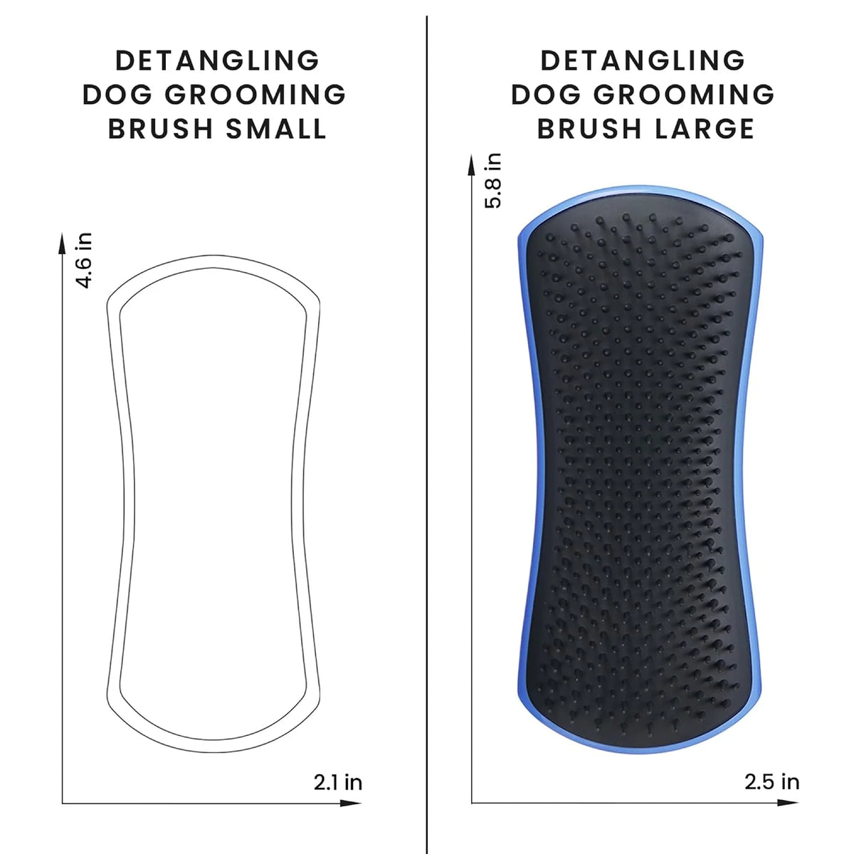 Pet Teezer Detangling Dog Brush for Long Hair Breeds, Large, Blue & Grey