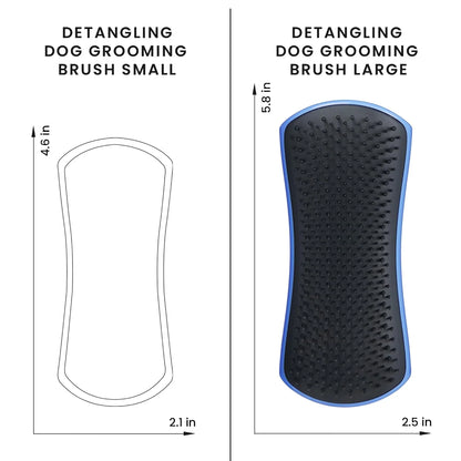 Pet Teezer Detangling Dog Brush for Long Hair Breeds, Large, Blue & Grey