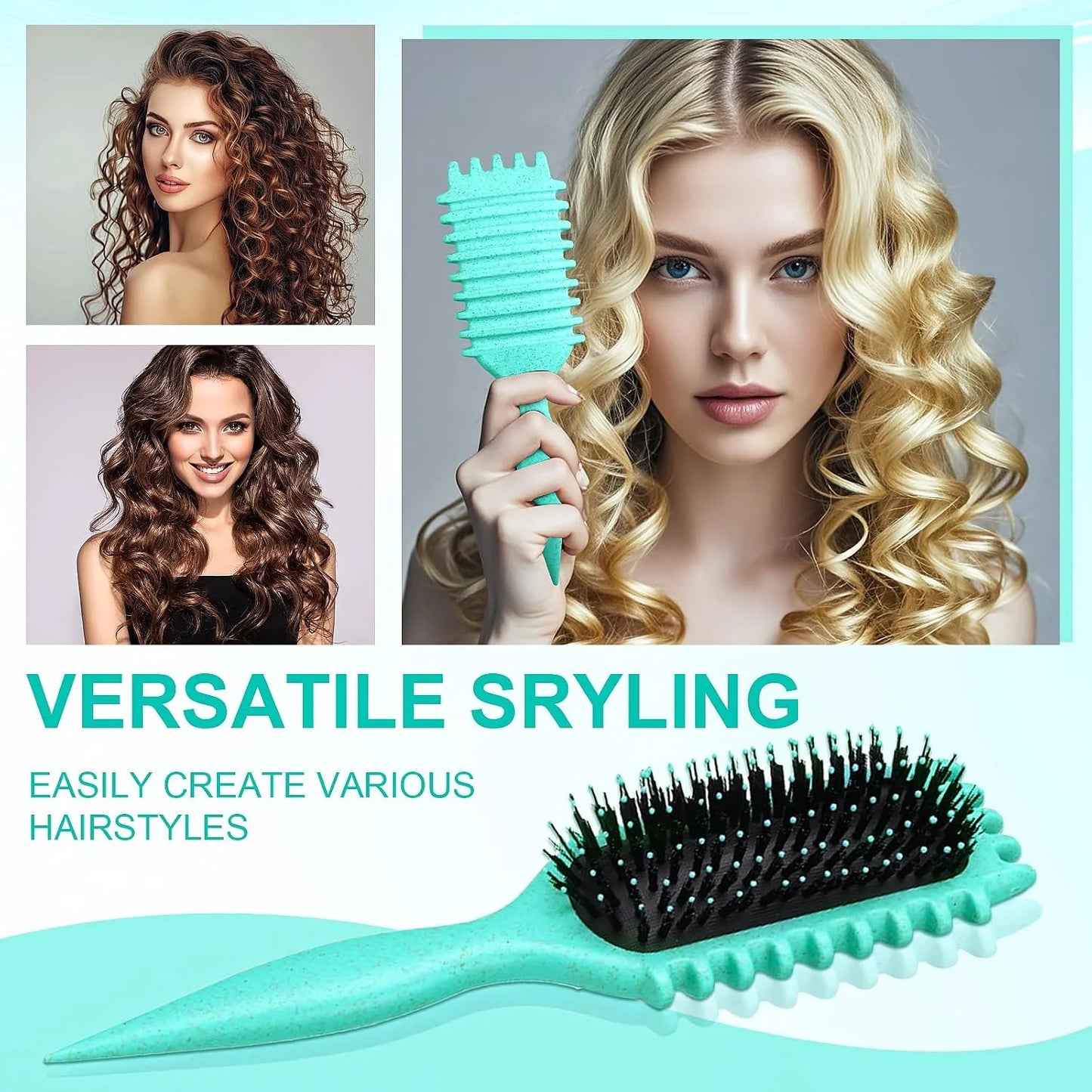 Candy Brush,Curly Hair Brush,Curl Defining Brush,Shaping and Defining Curls for Women Hair Brush for Combing and Shaping,Reduce Pulling and Curl Separation For Defined Curls(Purple)