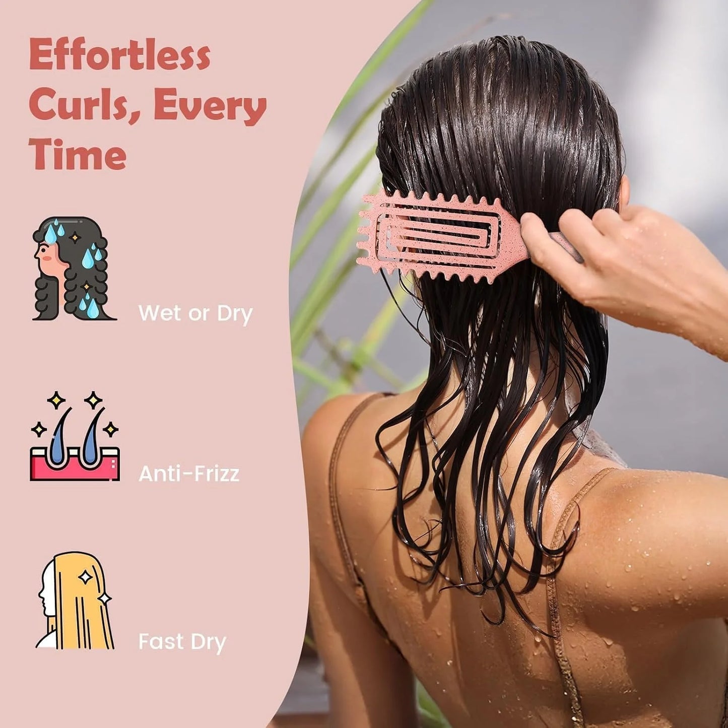 ABOYOY Curl Defining Brush with Side Gear for Curly Hair, Detangling & Styling Brush for Women Men, Lightweight Ergonomic Candy Brush Works on Wet or Dry Hair(green)