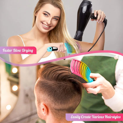 Hair Brush, Professional Curved Vented Brush with 25MM Bristles for Faster Blow Drying, Detangling for Wet Dry Hair, Paddle Brush for Thick Curly Straight Hair for Women & Men