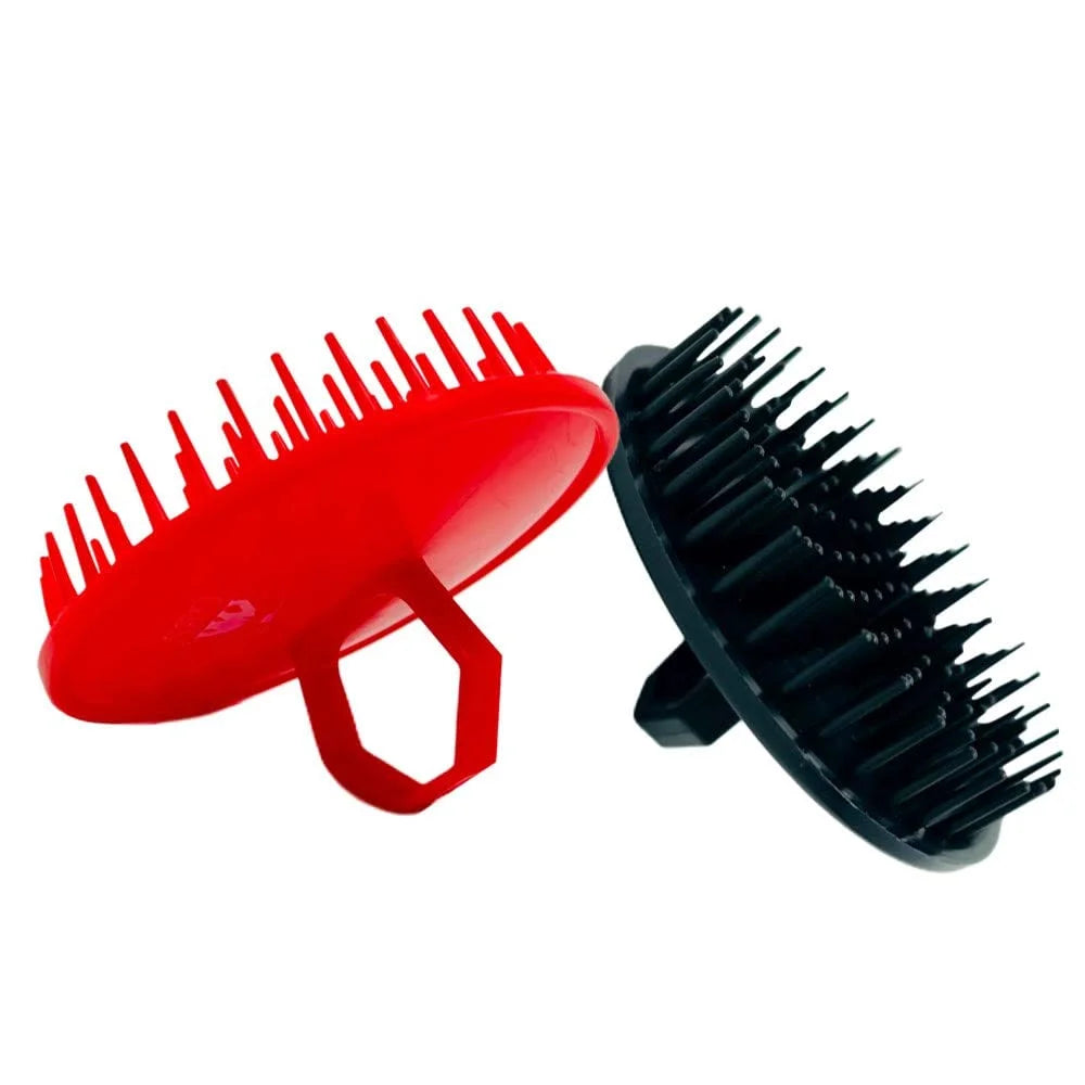 G.B.S Easy to Hold Hair Scalp Shampoo Brush Scrubber, 4 Black, 4 Red, Pack of 8