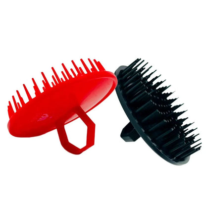 G.B.S Easy to Hold Hair Scalp Shampoo Brush Scrubber, 4 Black, 4 Red, Pack of 8
