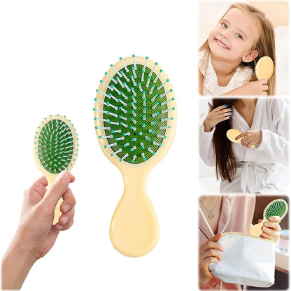 2P Mini Hair Brush,Brush Squirt Detangling Brush,Mini Detangler Brush, No Tangle Ultra-Soft IntelliFlex Bristles,with Ease Knots Without Tears or Breakage (Bright flour)