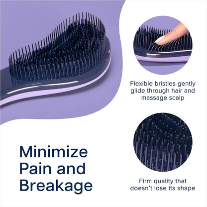 Crave Naturals Glide Thru Hair Brush - Detangler Brush for Curly, Straight, Wet or Dry Hair - Gentle Detangling Brushes for Adults, Kids, Toddlers - Hair Accessories for Women, 7.5x3" - Pink