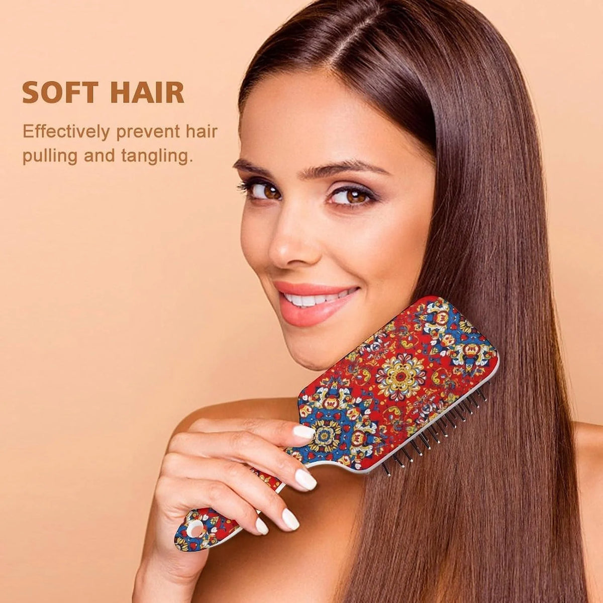 Air Cushion Comb for Massage Japanese Ocean Wave Fish Koifish Art, For Curly Long Thick Straight Hair, Women Girls Ladies