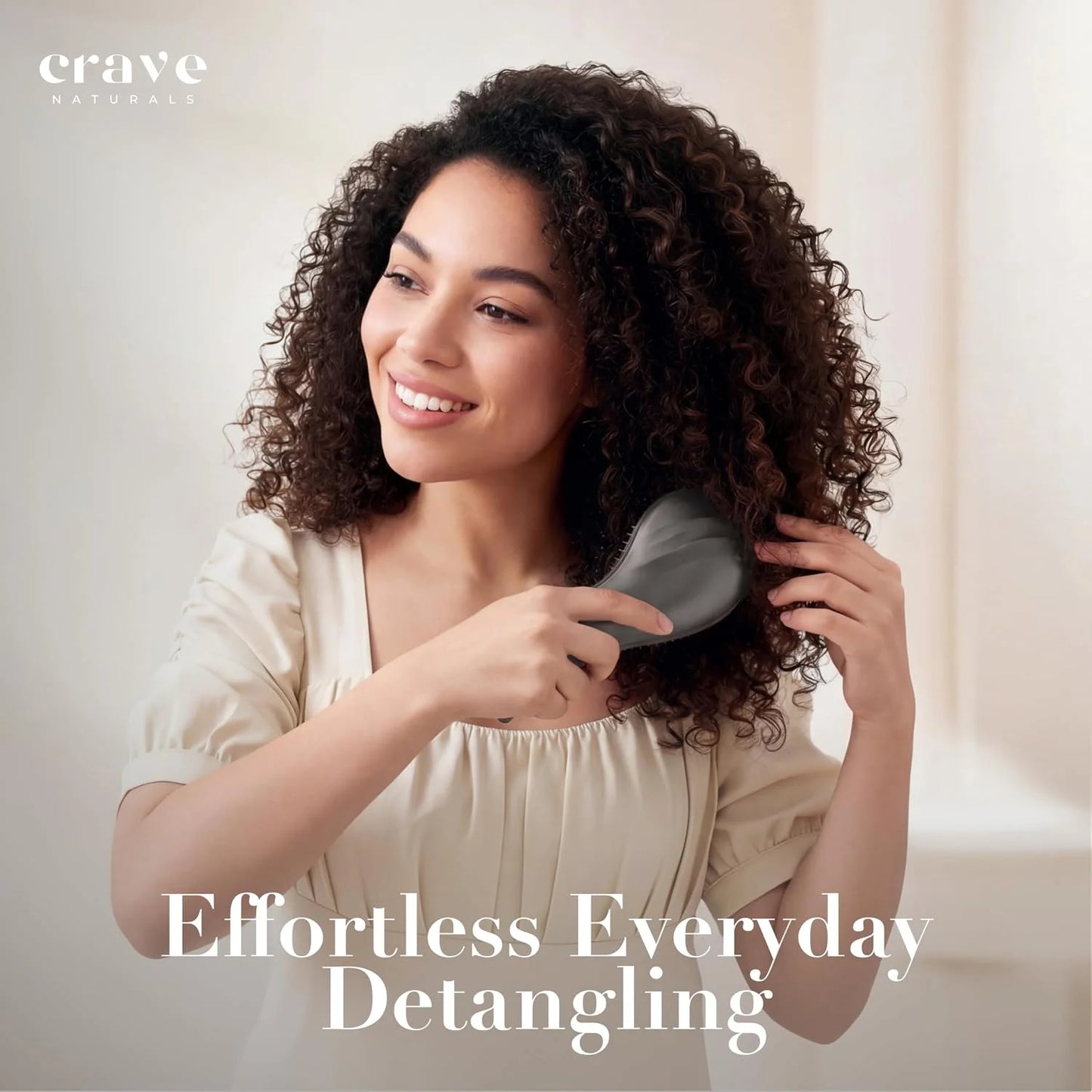 Crave Naturals Mini Detangler Hair Brush Turquoise – Glide Thru Hair Detangler Brush for Women, Kids & Toddlers – Gentle Scalp Care, No-Pain Tangle-Free Hairbrush for All Hair Types, Travel Hair Brush