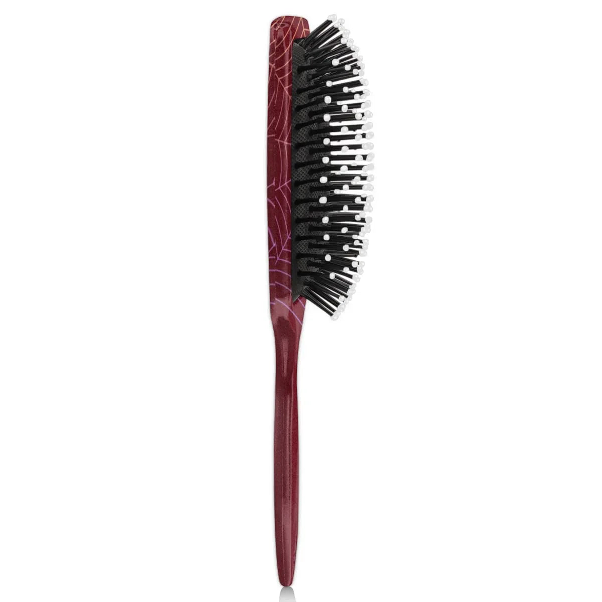 Personalized-Kids-Hair-Brush for Boy Girls Custom Gift Detangler Brush Soft Bristle Hair Brushes Travel Hair Brush for All Hair Types Christmas Hallowmas Spider Web Sliver Dot