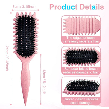 Candy Brush,Curly Hair Brush,Curl Defining Brush,Shaping and Defining Curls for Women Hair Brush for Combing and Shaping,Reduce Pulling and Curl Separation For Defined Curls(Purple)