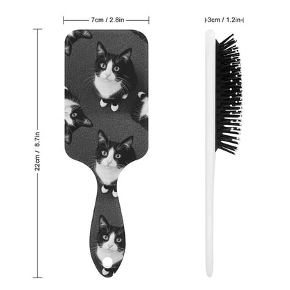Air-Cushion Comb Black Gold Glitter Cheetah Leopard Print, Smooth Hair Salon Anti-Knotting Fluffy, For Long Thick Curly Hair, 1 Pack