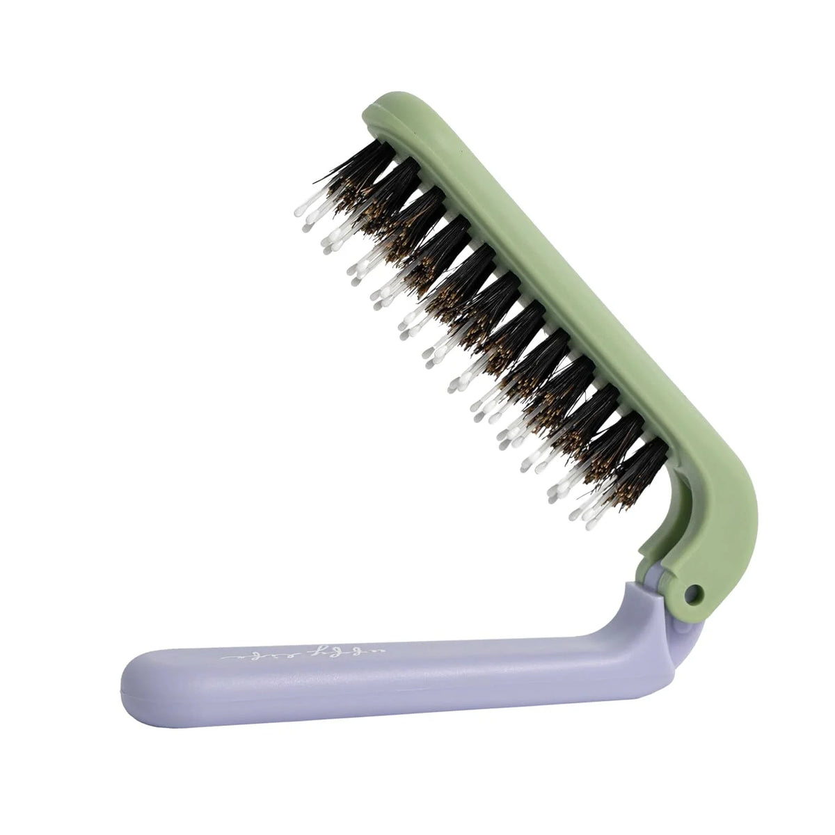 Uffy MiniPop Travel Hair Brush – Mini Folding Boar Bristles for Women, Men & Kids | Kid-Friendly Portable Purse Brush for Wet & Dry Hair, Curly or Straight | Pocket-Size Detangler – Hot Pink