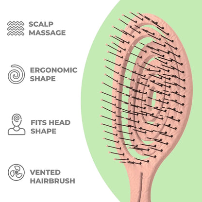 Ninabella Detangler Brush - No Tangle Hair Brush for Women, Fine, Thick and Long Hair - Hairbrush for Wet and Dry Hair, Gentle on the Scalp - Elegant Black