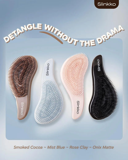 Detangler Brush, Hair Brush for Women, Men & Kids - Detangling Hair Brush for Curly, Thick, Fine & Wavy Hair - Anti-Breakage Wave Brush, Pain-Free Hairbrush, Special Edition Burgundy