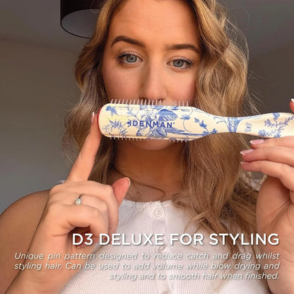 Denman D3 Original Curl Definer & Styler, Curly Hair Brush for Women & Men – 7 Row Detangling & Curl Defining Brush for Smooth Defined Curls - a precision Styling Brush for straight hair