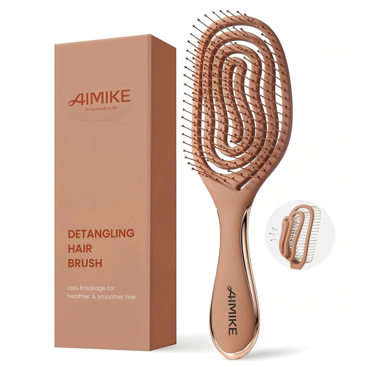 AIMIKE Spiral Hairbrush for Fine Hair, Wet Detangler Brush for Women & Kids