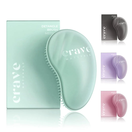Crave Naturals Mini Detangler Hair Brush Turquoise – Glide Thru Hair Detangler Brush for Women, Kids & Toddlers – Gentle Scalp Care, No-Pain Tangle-Free Hairbrush for All Hair Types, Travel Hair Brush