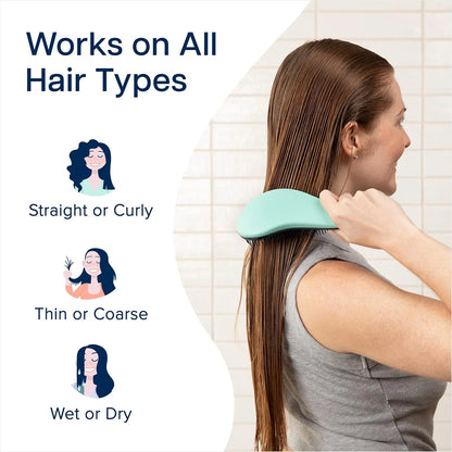 Crave Naturals Glide Thru Hair Brush - Detangler Brush for Curly, Straight, Wet or Dry Hair - Gentle Detangling Brushes for Adults, Kids, Toddlers - Hair Accessories for Women, 7.5x3" - Pink