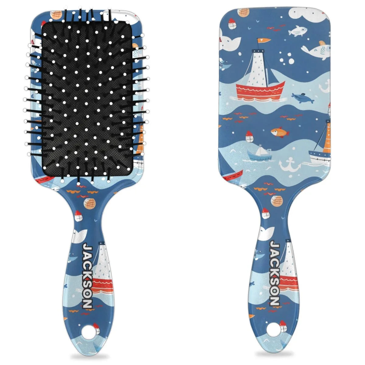 Personalized Cute Car Detangler-Hair-Brush for Kids Boys,Glides Through Tangles Comb,Custom Name Hair Brushes for All Hair Types Wet/Dry/Curly/Thick Hair,White 2