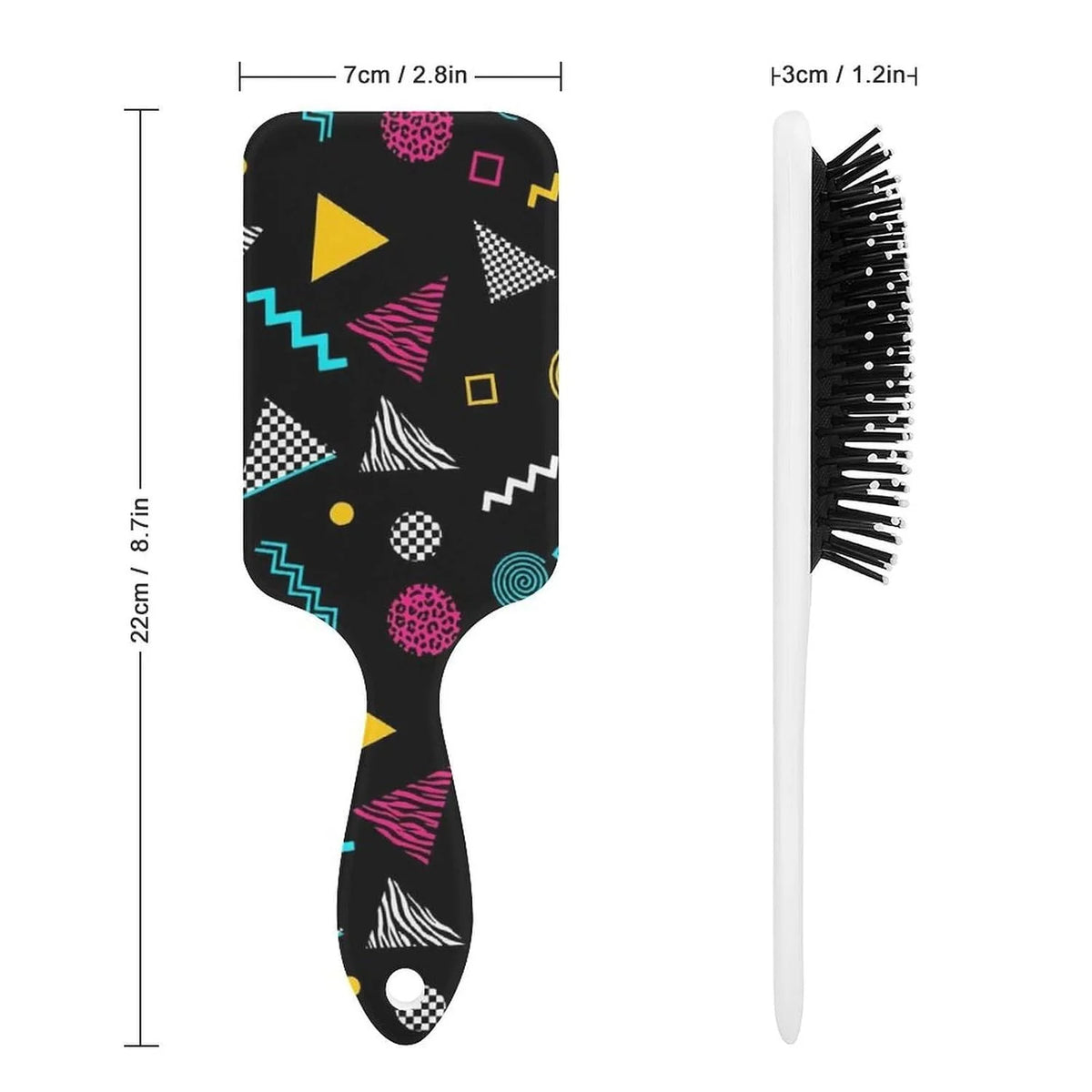 Air-Cushion Comb Black Gold Glitter Cheetah Leopard Print, Smooth Hair Salon Anti-Knotting Fluffy, For Long Thick Curly Hair, 1 Pack